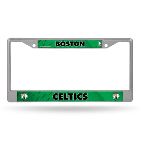 Boston Celtics License Plate Frame Chrome Printed Insert-0