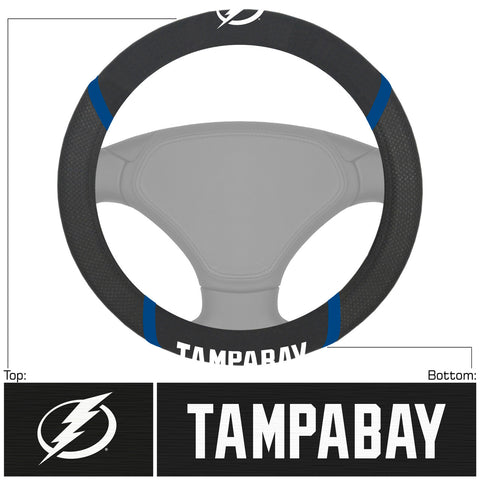 Tampa Bay Lightning Steering Wheel Cover Mesh/Stitched-0