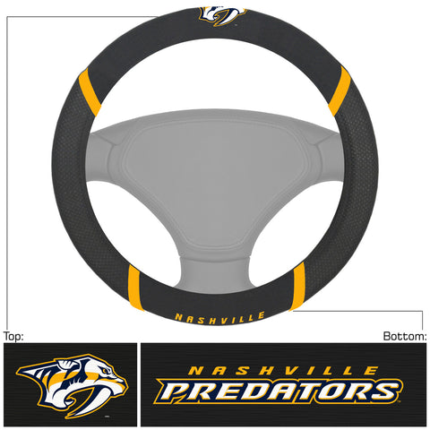 Nashville Predators Steering Wheel Cover Mesh/Stitched-0