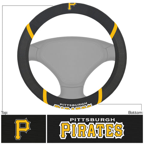 Pittsburgh Pirates Steering Wheel Cover Mesh/Stitched-0