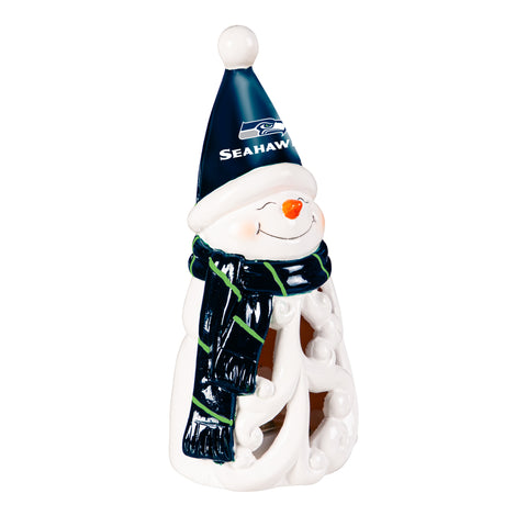Seattle Seahawks Statue 8 Inch LED Snowman-0