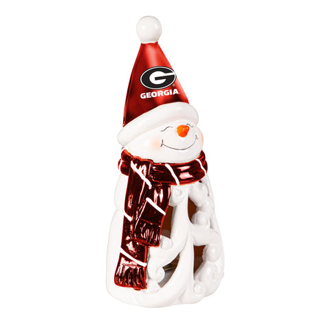 Georgia Bulldogs Statue 8 Inch LED Snowman-0