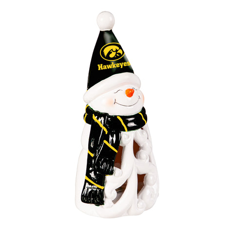 Iowa Hawkeyes Statue 8 Inch LED Snowman-0