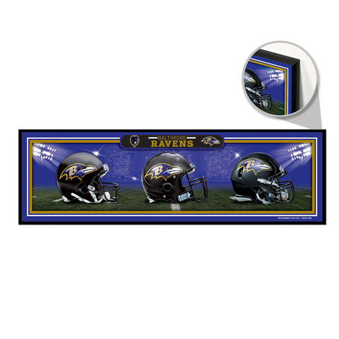 Baltimore Ravens Sign 9x30 Wood Helmets Design - Special Order-0
