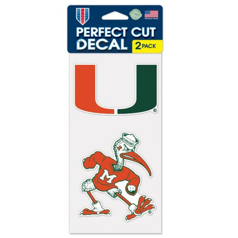 Miami Hurricanes Set of 2 Die Cut Decals-0
