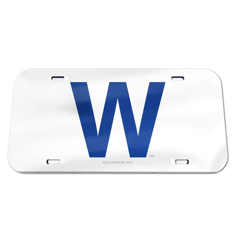 Chicago Cubs License Plate Crystal Mirror W Design-0