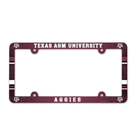 Texas A&M Aggies License Plate Frame Plastic Full Color Style-0