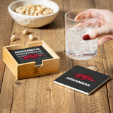 Arkansas Razorbacks Coaster Set 4 Piece with Wood Caddy-3