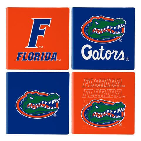 Florida Gators Coaster Set 4 Piece with Wood Caddy-0