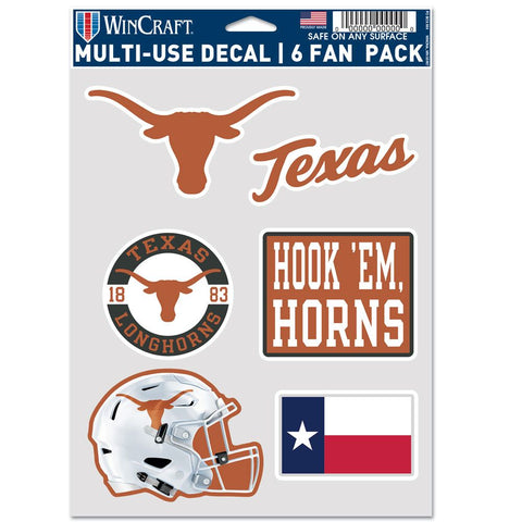 Texas Longhorns Decal Multi Use Fan 6 Pack-0
