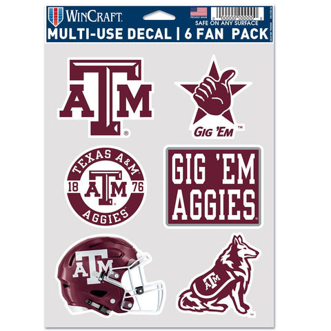 Texas A&M Aggies Decal Multi Use Fan 6 Pack-0