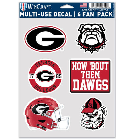 Georgia Bulldogs Decal Multi Use Fan 6 Pack-0