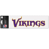 Minnesota Vikings Decal 3x10 Perfect Cut Wordmark Color-0