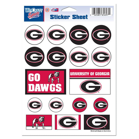 Georgia Bulldogs Decal Sheet 5x7 Vinyl-0