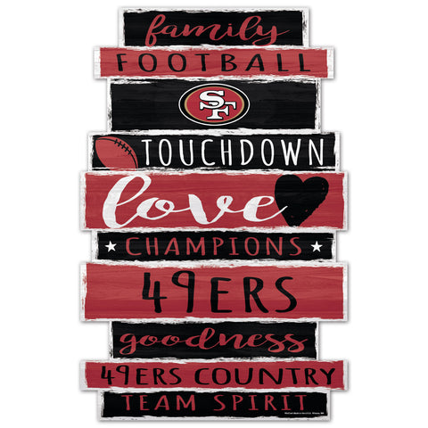 San Francisco 49ers Sign 11x17 Wood Family Word-0