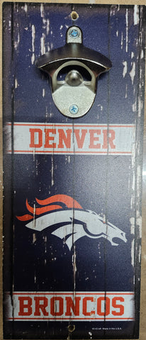 Denver Broncos Sign Wood 5x11 Bottle Opener Alternate-0