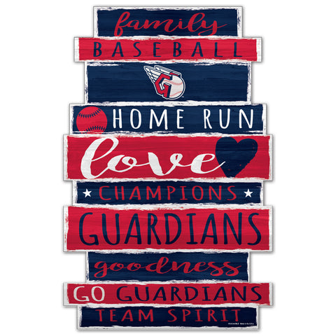 Cleveland Guardians Sign 11x17 Wood Family Word Design-0