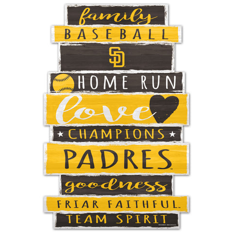 San Diego Padres Sign 11x17 Wood Family Word-0