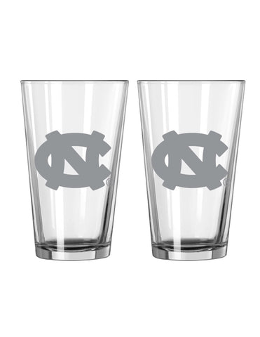 North Carolina Tar Heels Glass Pint Frost Design 2 Piece Set-0