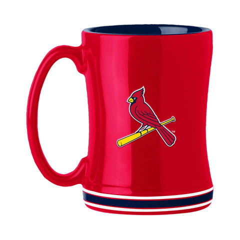 St. Louis Cardinals Coffee Mug 14oz Sculpted Relief Team Color-0