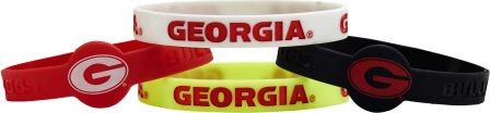 Georgia Bulldogs Bracelets - 4 Pack Silicone - Special Order-0