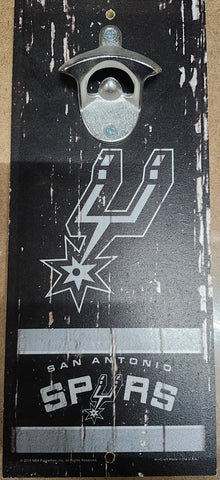 San Antonio Spurs Sign Wood 5x11 Bottle Opener Alternate-0