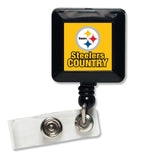 Pittsburgh Steelers Badge Holder Retractable Square Country Design-0