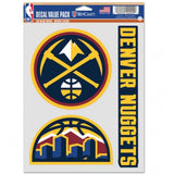 Denver Nuggets Decal Multi Use Fan 3 Pack Special Order-0