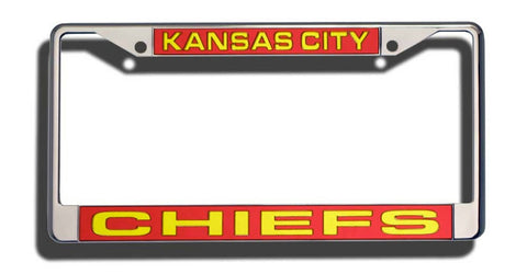 Kansas City Chiefs License Plate Frame Laser Cut Chrome-0