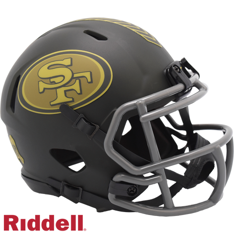 San Francisco 49ers Helmet Riddell Replica Mini Speed Style Salute To Service 2025-0
