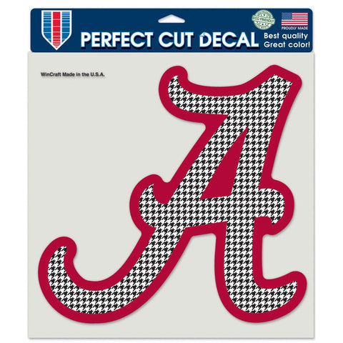Alabama Crimson TideĀ Decal 8x8 Perfect Cut Color Houndstooth Design