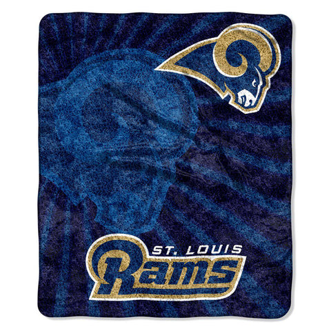 Los Angeles Rams Blanket 50x60 Sherpa Strobe Design - Team Fan Cave