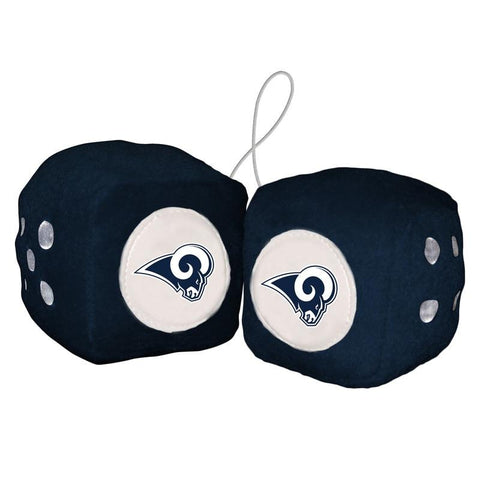 Los Angeles Rams Fuzzy Dice White Logo - Team Fan Cave