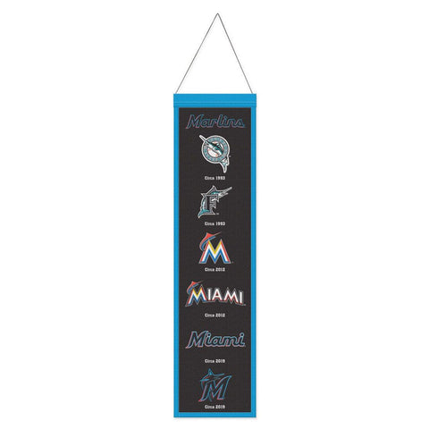 Miami Marlins Banner Wool 8x32 Heritage Evolution Design - Special Order-0
