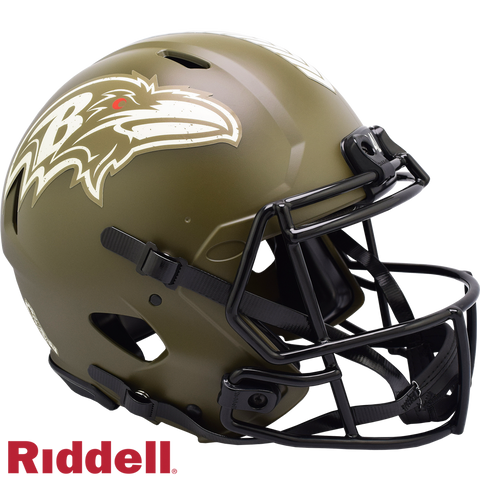Baltimore Ravens Helmet Riddell Authentic Full Size Speed Style Salute To Service-0