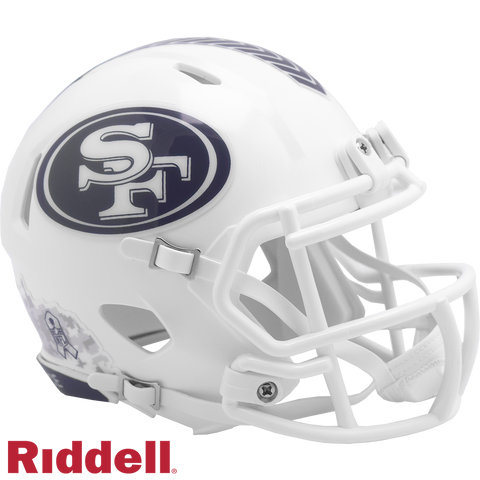 San Francisco 49ers Helmet Riddell Replica Mini Speed Style Salute To Service 2024-0