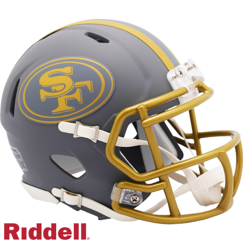 San Francisco 49ers Helmet Riddell Replica Mini Speed Style Slate Alternate-0