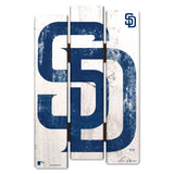 San Diego Padres Sign 11x17 Wood Fence Style White-0