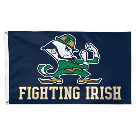 Notre Dame Fighting Irish Flag 3x5 Deluxe Style Leprchaun Fighting Irish Design-0