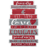 Washington State Cougars Sign 11x17 Wood Family Word-0