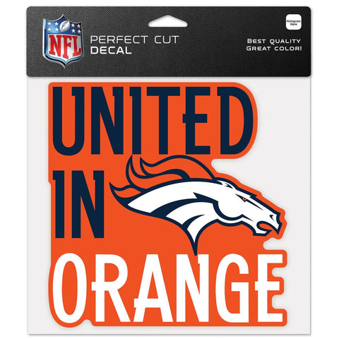 Denver Broncos Decal 8x8 Perfect Cut Color Slogan-0