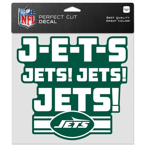 New York Jets Decal 8x8 Perfect Cut Color Slogan-0