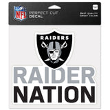 Las Vegas Raiders Decal 8x8 Perfect Cut Color Slogan-0