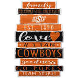 Oklahoma State Cowboys Sign 11x17 Wood Family Word-0