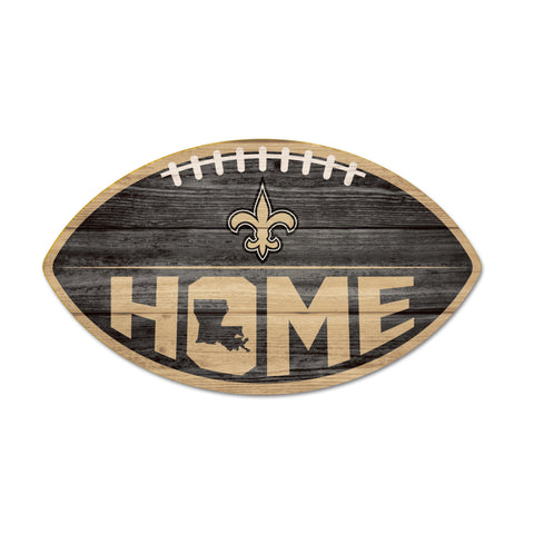 New Orleans Saints Sign Wood Football Shape-0