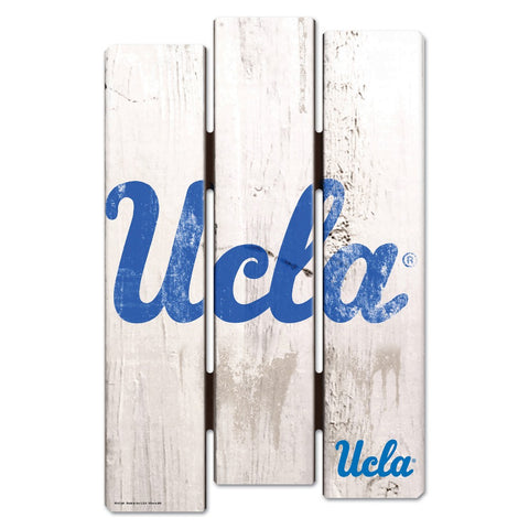 UCLA Bruins Sign 11x17 Wood Fence Style White-0