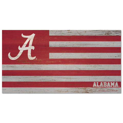 Alabama Crimson Tide Sign Wood 9x17 Flag-0