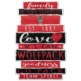 North Carolina State Wolfpack Sign 11x17 Wood Family Word-0