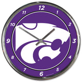 Kansas State Wildcats Round Chrome Wall Clock-0