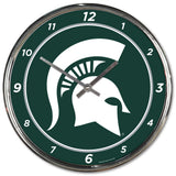 Michigan State Spartans Round Chrome Wall Clock Periodic Restock-0